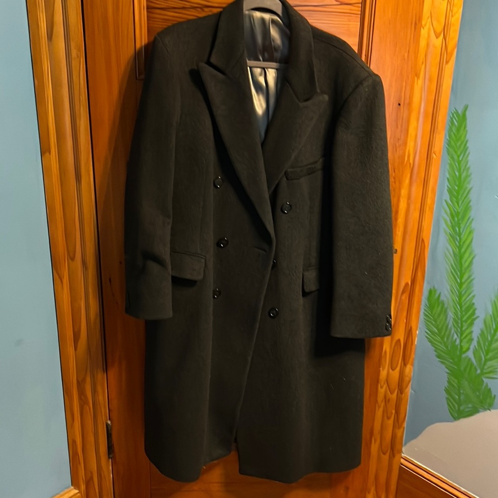 Men long wool jacket
